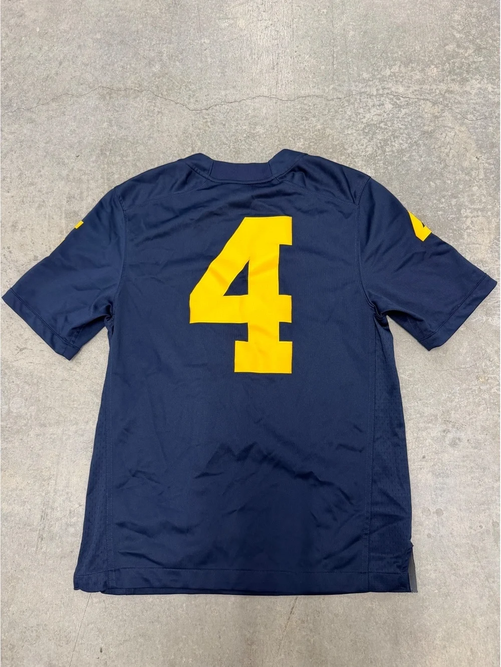 Nike Jordan Michigan Wolverines #4 Football Jersey Navy